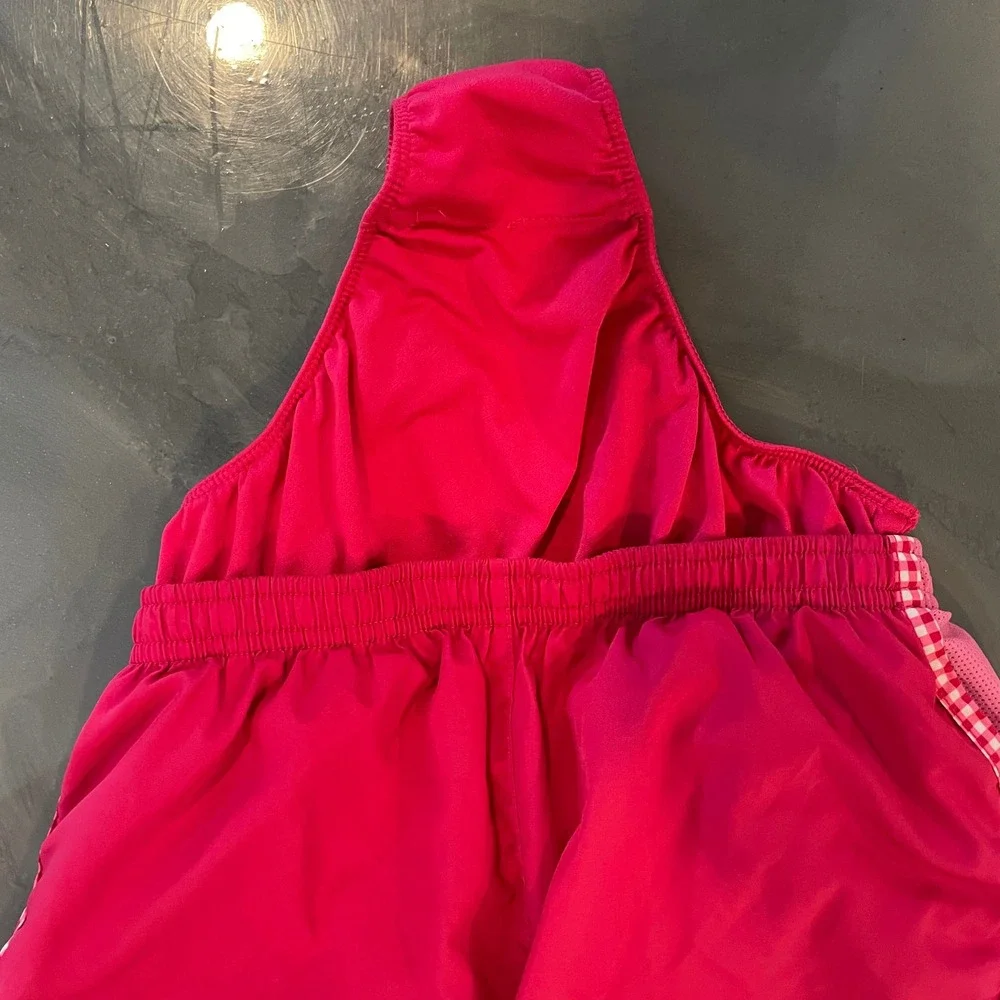 Nike Dri-FIT Womens XS Pink Gingham Trim Tempo Running Athletic Shorts 3